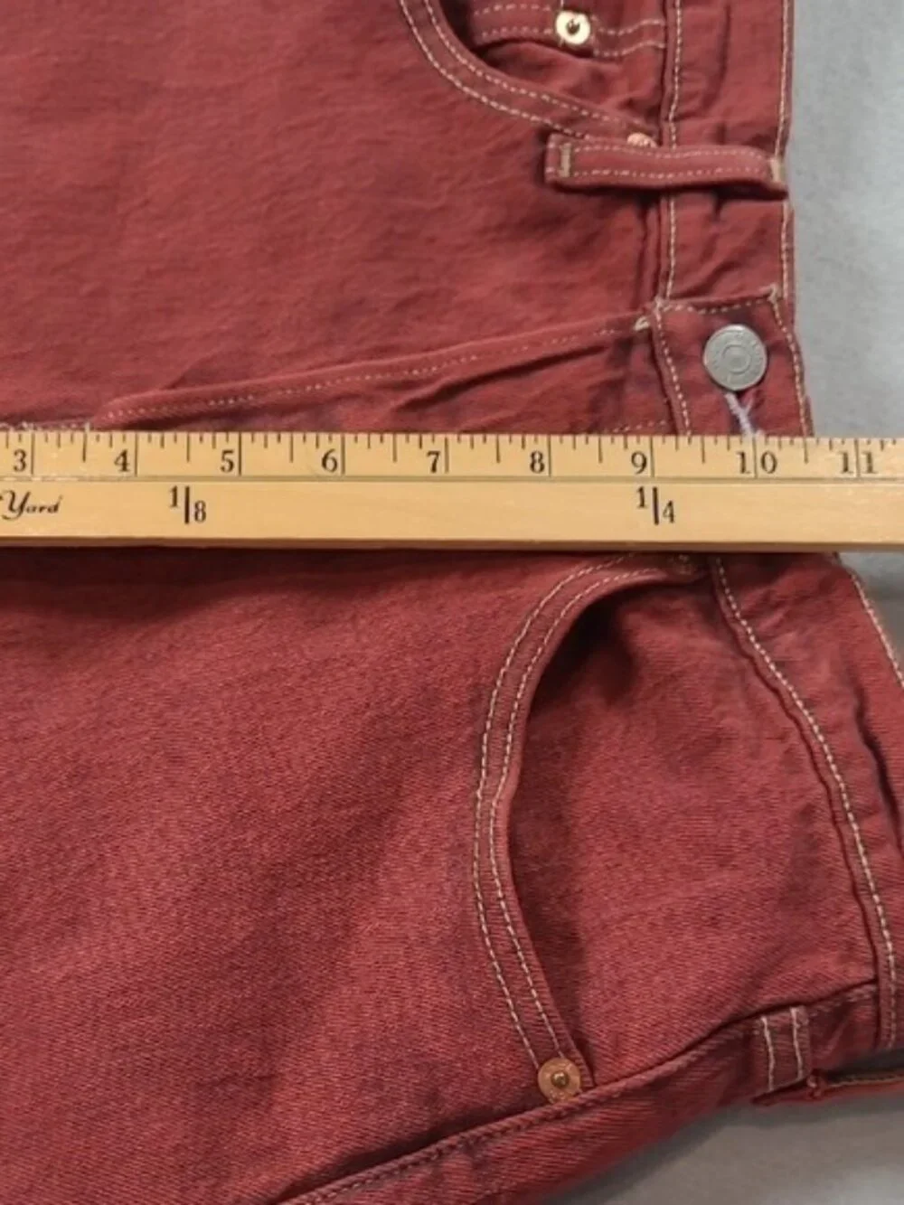 Levi's Rust Red Denim Cutoff Shorts